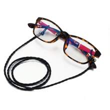 1pc Handmade PU Leather Eyeglass Chain, Unisex Anti-Slip Sunglasses Lanyard, Minimalist Style Eyewear Cord Necklace, Glasses Accessories