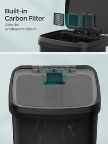 Kitchen Bin, 50L Rubbish Bin, Metal Waste Pedal Bin With Lid, Tall And Large, Black - Black - View 6