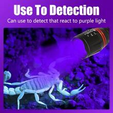 [UV LED Flashlight] Zoom In & Out Alloy Body ▎3 Brightness Modes + USB Charging Life Waterproof Crime Scene/Currency/Pet Urine Detection Multifunctional Tool