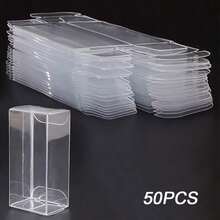 10/50/100 piezas Cajas de exhibición de plástico PVC transparente, caja de almacenamiento de modelos de coches, adecuado para modelos de coches a escala 1/64, caja de almacenamiento de juguetes - caja de almacenamiento transparente con tapa - transparente - Ver 15