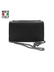 Women's Shoulder Bag. Made In Italy. Made Of Genuine Leather. Travel, Business Trip, Vacation, Work, Commuting, Light Luxury Style. Y2k. Retro, Fashionable, Popular. Lightweight. Versatile. Multiple Colors Available. - Black - View 3