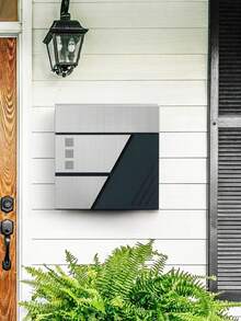 Wall Mounted Letter Box With Viewing Windows, Stainless Steel, For Gate, Front Door, With Lock And Keys, Silver And Charcoal Grey - Grey - View 2