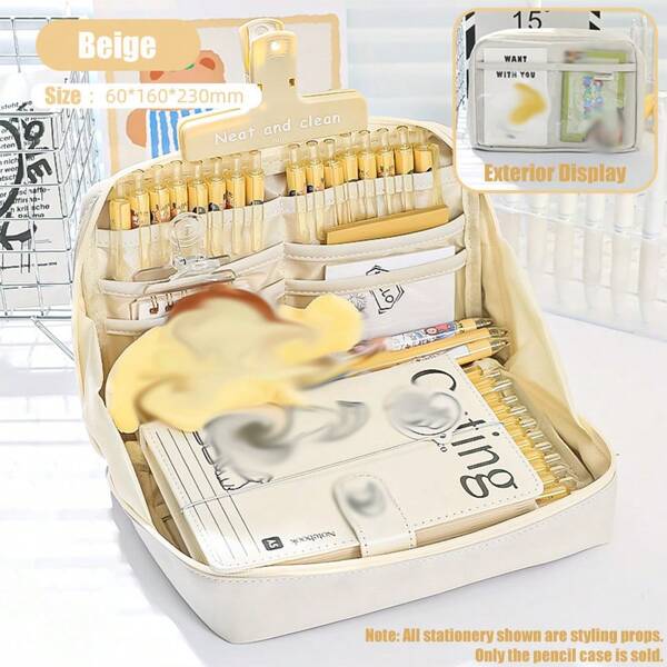 A 12-Story Large-Capacity Aesthetic Office Pencil Case, High School Junior High School Boys And Girls Good-Looking Portable Stationery Collection Bag Pencil Case,Pencil Pouch,School Bag