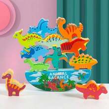 Wooden Stacking Montessori Toy Animal Balance Game, Preschool Educational Development Toy, Ideal Birthday, Christmas And Holiday Gift For Kids (Boys & Girls)