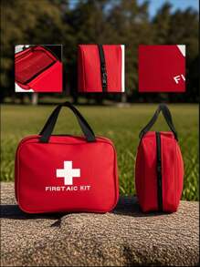 1 pièce Trousse de premiers soins rouge, sac médical, sac de rangement extérieur, pochette médicale imperméable, sac d'urgence épidémique, étui portable à main, sac de premiers soins portable, boîte à médicaments, pour la maison, la voiture, le secours extérieur