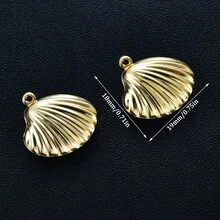 5Pcs Stainless Steel Sea Animals Shells Hollow Charms For DIY Jewelry Bracelet Necklace Earrings Making Small Pendants Findings - Multicolor - View 16
