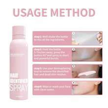 Spray identificador de cabello, spray identificador de cabello para el afeitado facial y el dermaplaneo, herramientas para el cuidado de la piel de las mujeres, vello suave, optimiza el vello facial, 4 onzas líquidas - Rosa - Ver 6