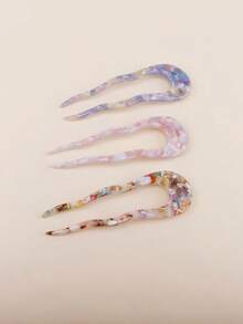 1pc/3pcs Hair Forks Hair Pins Sticks For Thick Long Hair, U Shaped Hair Pins For Buns, 4.5inch Large Wavy French Hair Pins, Tortoise Shell 2 Prong U-Shape Hairpins Hair Accessories For Women Girls French Bun Hair Tools For Girls Hair Accessories Summer Elegant Hair Accessories Holiday Accessories Wedding Accessories Hair Bun Maker Hair Styling Pins, School Stuff, Gift Sets, Hair Piece, Head Accessories - Multicolor - View 10