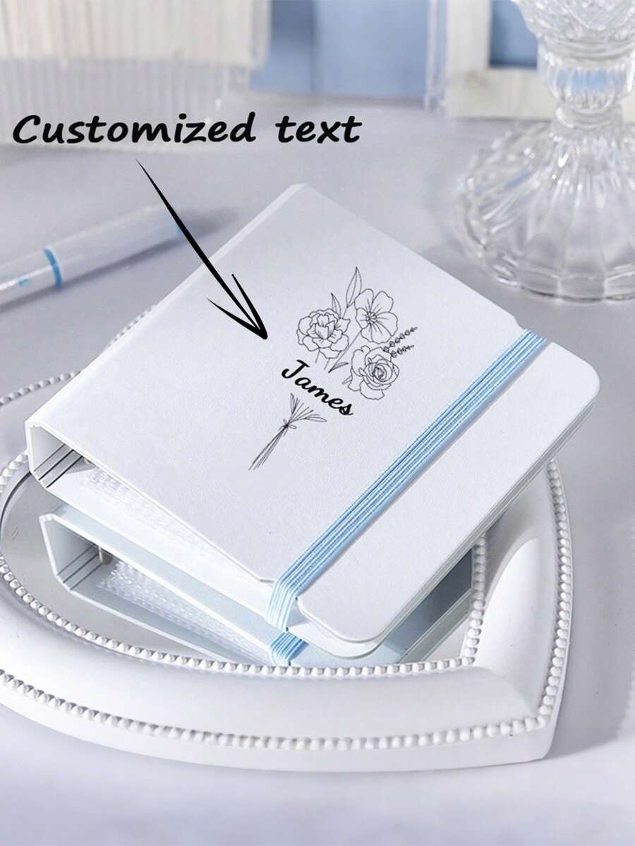 1本定制个性相册，可自定义文字，3英寸活页式Ins风格简约相册，磨砂外壳，全方位保护内页，防尘防水，绷带设计，时尚便携，适合作为送给孩子、朋友、毕业同学、假期返校的礼物 - 彩色 - 查看 1