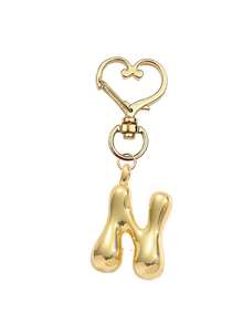 Colgante de letras del alfabeto en forma de burbuja lindas charms - Colgante de cristal de la suerte, letras de amor con cierre dorado de A a Z, colgante de aleación brillante para bolso y mochila - Regalo perfecto para cumpleaños y ocasiones especiales, llavero anillo colgante para bolso mochila coche, accesorios de billetera y bolso para mujeres y niñas - Dorado - Ver 34