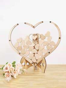 60pcs PersonalizedWedding Ceremony Decor, Guest Book Alternative, Wood Decorations, Drop Box Heart, Bridal Shower Gift
