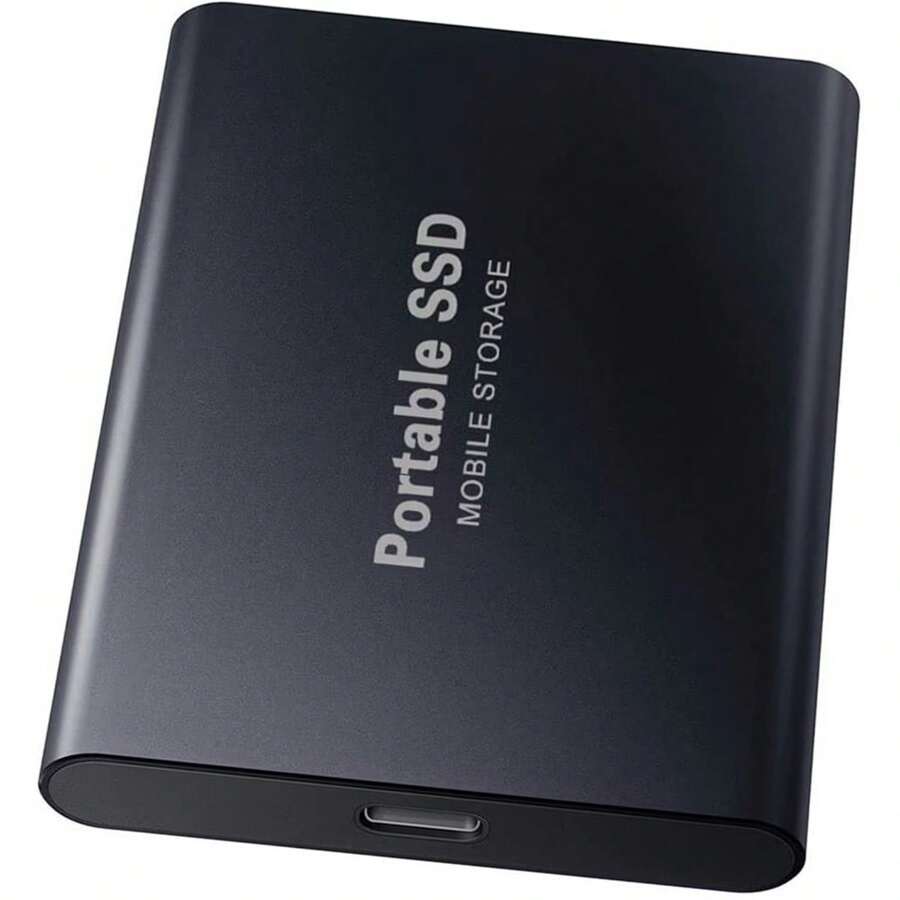 2TB Portable External Hard Drive With USB 3.1 & Type-C, High-Speed Data Transfer, Ultra-Light & Compact Design, Compatible With PC, , Chromebook - Sleek Black, Multifunctional Storage | Modern Look | Durable Construction, Portable Storage - màu đen - Xem 1