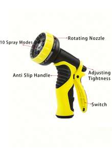2pcs Garden Flexible Expandable Hose Set With 10-Function High Pressure Water Spray Gun, Gardening Irrigation Supplies