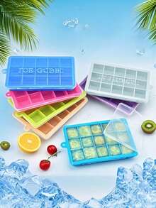 冰块托盘，可重复使用的硅胶冰球制作模具托盘，适用于家庭和商业用途，用于冰块、果冻、布丁