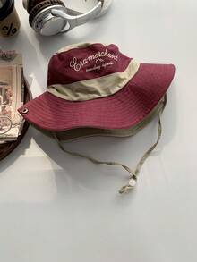 1pc Wide Brim Quick Dry Color Blocking Outdoor Bucket Hat, Men Hiking Fishing Sun Protection Cap, Suitable For Camping, Hiking, Traveling, Summer Men's Sun Hat Summer Hat, Suitable For Summer Outdoor Activities Such As Hiking And Fishing