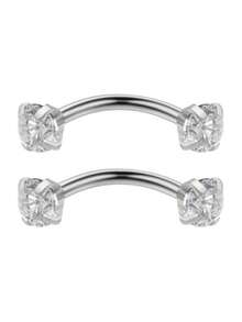 3 件装 Rook 穿孔饰品香蕉眉毛杠铃螺旋唇钉唇环唇环耳钉肚脐银金球弧形杠铃 6 毫米 8 毫米 10 毫米 16G - 彩色 - 查看 2