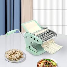 ONEUTRALON Italian Pasta Making Machine, Self-Made Stainless Steel Manual Drum Italian Pasta Machine, With 6 Adjustable Thickness Sturdy Noodle Cutting Machines, Suitable For Italian Pasta, Wide Noodles Or Dumpling Wrappers (Green) - Green - View 3