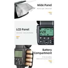 Godox TT600 Wireless X System Universal Camera Flash Speedlite Compatible With Canon, Nikon, Olympus DSLR Cameras - Black - View 7