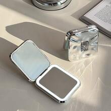 1pc Foldable Lighted Makeup Mirror - Portable Vanity Mirror With Lights, Suitable For Dressing Room, Bathroom, Travel | Cute Small Square Mirror (9x8cm) - Great For Women, Home Decor And Holiday Gifts - Multicolor - View 4