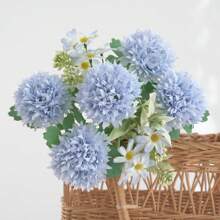 3 Buquês Artificiais de Peônia, Hortência e Crisântemo, Flores Artificiais de Toque Real, Buquê de Noiva, Decoração para Casa e Escritório, Arranjos Florais Artificiais Centrais, Decoração de Jardim, Casamento, Aniversário, Chá de Panela