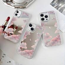 Mirror Phone Case 2-In-1, Simple And High-End, Like The Moon In A Fairy Palace. The Glass Glossy Mirror Back Cover Is Suitable For Women And Girls. The Transparent And Soft TPU Buffer Thin Border Gives A Simple And High-End Feeling. The Lens Also Has Electroplated Border Protection, Suitable For Apple 15/14/13/12/11 - 銀色 - 查看 10