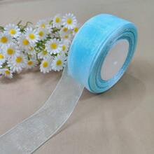 1 Roll 4cm Wide 45m Length Luxury Tulle Ribbon Bowknot Organza Fabric Flowers Gift Wrapping Sewing Accessories, For Birthday Party, Bridal Wedding, Holiday Gift, Rainbow Sheer Organza Ribbon, Width 1.57 Inch, Length 45m, Multi-Color, Suitable For DIY Rose, Fresh Flower Gifts Packaging, Wedding Party Bows, Applicable For Bouquets, Hair Accessories, Christmas And Easter Party Decoration, Valentine's Day Gift Wrapping, Bohemian Style, Wedding Ceremony Venue Decor, Bridal Shower