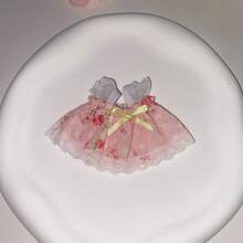 10-15厘米毛绒娃娃，迷你碎花芭蕾舞裙，迷你连衣裙