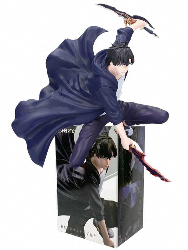 bandai 1 PIEZA Figura de anime de Sung Jinwoo de Solo Leveling de 18cm/7.09 pulgadas, figura de acción del cazador de la ciudad de clase S Sung Jinwoo, decoración para habitación, colección de adultos, muñeco modelo, juguetes, regalos de Navidad y Halloween