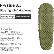 Ultralight Self-Inflating Sleeping Pad Inflatable Camping Mat 3.5 R Durable Portable Sleeping Pad Sleeping Air Mattress For Trekking Hiking Mountaineering Backpacking Outdoor - 1 - View 2