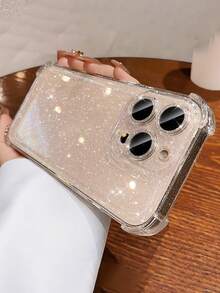 Luxury Shiny Transparent Soft Phone Case, Compatible With IPhone 16 Pro Max 17 15 14 13 12 11 Pro Plus 16E, With Lens Protection Cover - Clear - View 6