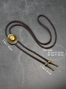 1 件复古铜/银男女通用波洛领带项链，时尚个性化配饰适合日常佩戴，礼物 - 彩色 - 查看 2