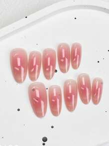 10pcs Aurora Ultra Thin False Nail Tips Without Traces Of Grinding And Folding, Special For Manicure Press On Nails Nail Supplies