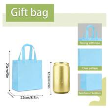 24/18/16/12/6pcs/Set Colorful Non-Woven Fabric Gift Bags With Handles, Suitable For Birthday Parties, Display Shopping And Party Supplies, Applicable For Weddings, Birthdays, Mother's Day, Spring Decorations, Small Gift Packaging