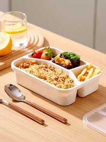 1pc/2pcs/4pcs Bento Lunch Box, 4 Compartment Meal Prep Container, Reusable Food Storage Containers - Stackable, Suitable For Office, Work And Travel, Fit For Back-To-School, Students Carry-On Breakfast, Lunch, Dinner, Camping, Picnics,School Supplies