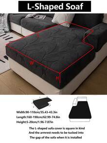 1pc Stretch Sofa Seat Cushion Cover, All Season Non-Slip Waterproof Sofa Slipcover, Full Coverage Sofa Protector, Dust-Proof And Washable, Fits L-Shaped And 1/2/3/4 Seater Sofas, Plush Warm And Thick - Dark Grey - View 17