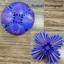 1 PC Gradient Color 3D Printed Spinning Gear Ball - Relaxing Desk Toy For Parties & Home Decor - Random Color Selection - Multicolor - View 6
