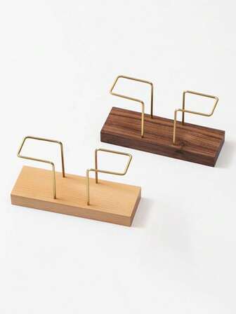 1 件/2 件木质/棕色实木和金属桌面纸巾盒架，现代简约独立式可拆卸纸巾分配器，适用于酒店、餐桌、咖啡厅