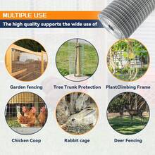 Welded Wire 2X3 Inch Mesh 36 Inch X 50 Foot 16 Gauge Galvanized Steel Wire Fence Ideal For Animal Enclosures, Cage Wire, Property Protection, Garden Fence, Rabbit Fence, And Utility Fence - 白色 - 查看 8