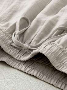 Set di canotta e pantaloni in lino casual da donna, ideale per primavera/estate