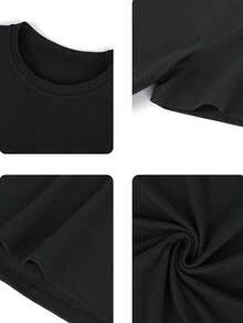 Custom Women's Short Sleeve T-Shirt - Front And Back Customizable - Add Your Own Text (Color And Font Options), Pattern Print Black - Black - View 9