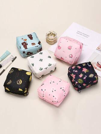 1pc Sanitary Pad Storage Bag, Large Capacity, Minimalist Style, Waterproof, For Storing Sanitary Pads, Panty Liners And Tampons, Ideal Valentine's Gift, Storage Bag, Cosmetic Bag, Coin Purse, Mini Bag, Perfect For Women, Students, Girls, College Dorm Essential, Travel Luggage, Adorable Makeup Bag, Chargers, Storage Pouch, Cosmetic Case, Lipstick, Socks, Handbag