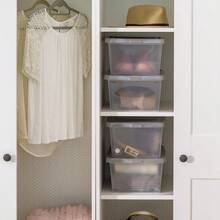 14 5 Cuartos. Contenedores De Almacenamiento De Plastico Con Tapas Bolsas Transparentes Apilables Contenedores Paquete De 6