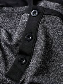 Men's Summer Fashion Raglan Color Block Short Sleeve Tee, Suitable For Outdoor, Resort, And Casual Wear - Black - View 4