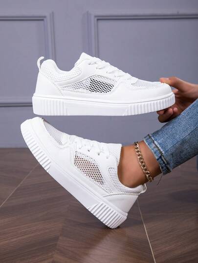 Women's Fashion Breathable Soft Bottom Casual Sports Shoes, Non-Slip Lace-Up Low-Top Comfortable Athletic Sneakers,