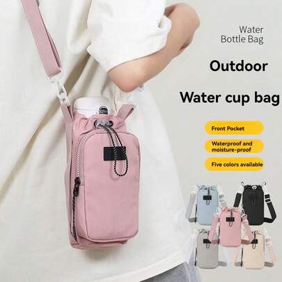 YOONI 1/2 st. koreansk axelväska i oxfordtyg, vattentålig flask-/mugghållare, design i flera lager, passar för telefon och mynt, lämplig för gym, vandring, utomhus, axelväska för kvinnor
