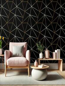 5 Meter Adhesive Wallpaper Transform Your Environment - 黑色幾何 - 查看 7