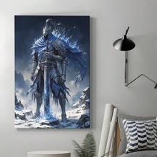 1pc Framed Canvas Poster, Dark Souls, Knight, Fantasy-Dark-Art Wall Art Canvas Paintings, Ideal Gift For Bedroom Living Room Corridor, Wall Art, Wall Decor, Room Decoration - Multicolor - View 4