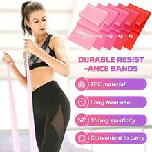 Resistance Bands, 5 Pcs Exercise Bands Elastic Stretch Bands For Fitness Yoga Pilates Stretching Strength Training, Workout Bands For Women And Men Home Gym - 漸層紅 - 查看 3