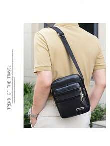 Men's PU Leather Shoulder Bag Messenger Shoulder Bags Multifunctional Large Capacity Bags - Multicolor - View 3
