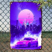 1PC Neon Street Racing Poster, Retro 80s Art, Vintage Car Artwork, Perfect For Garage, Bedroom, Man Cave, Neon Decor, Racing Fan Poster, Futuristic City Art, Street Culture Wall Art - Multicolor - View 10